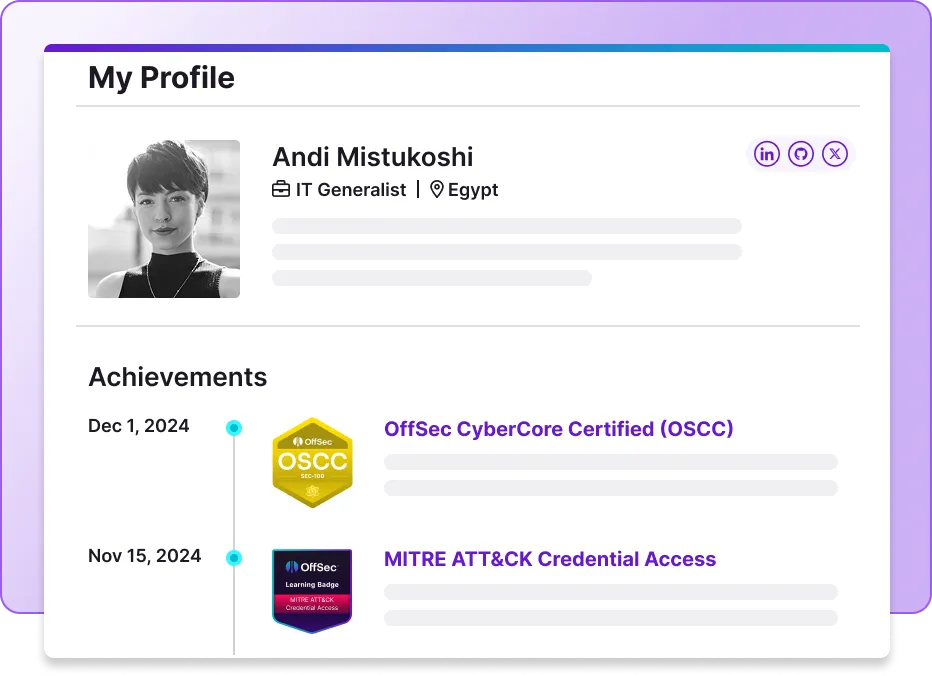 Talent Finder in the OffSec Learning Platform